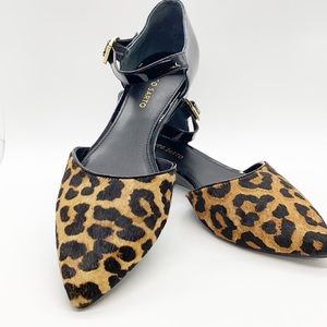 Franco Sarto Calf Hair Wedge Flat Buckle Shoe